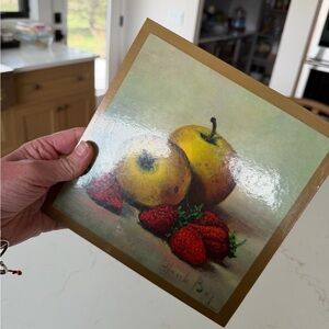 Vintage Henk Bos Fruit Still Hot Plate Plaques Perfect for Table or Wall MCM
